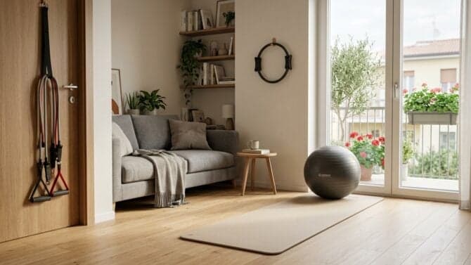 Pilates a casa: trasforma il salotto in studio con 2,16 m² e 5 accessori